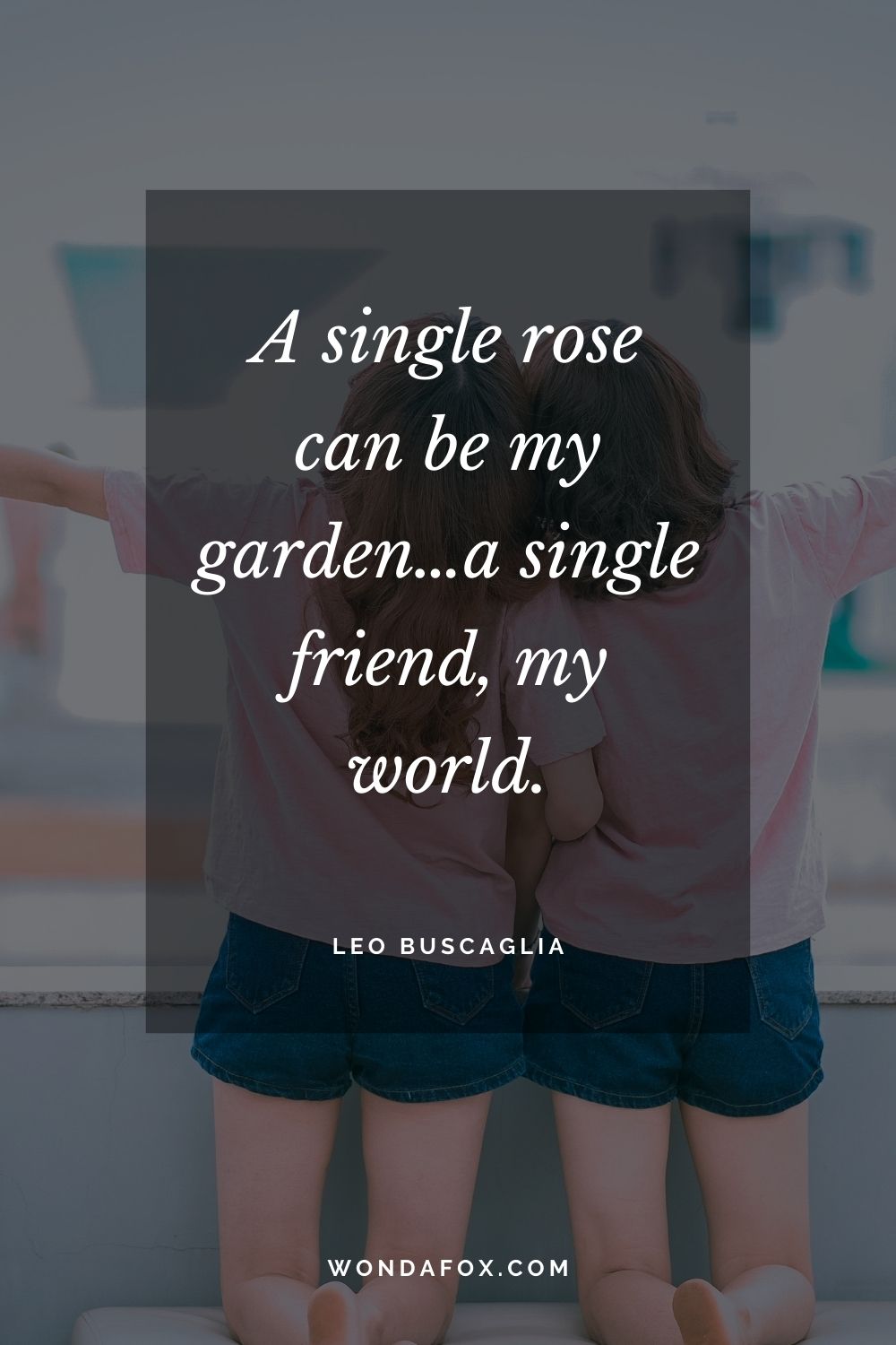 A single rose can be my garden…a single friend, my world.