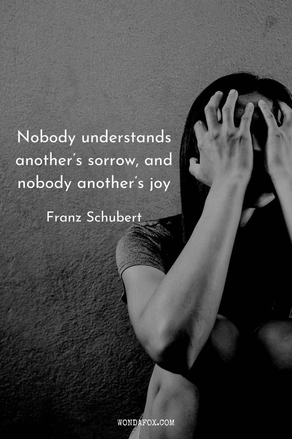 Nobody understands another’s sorrow, and nobody another’s joy