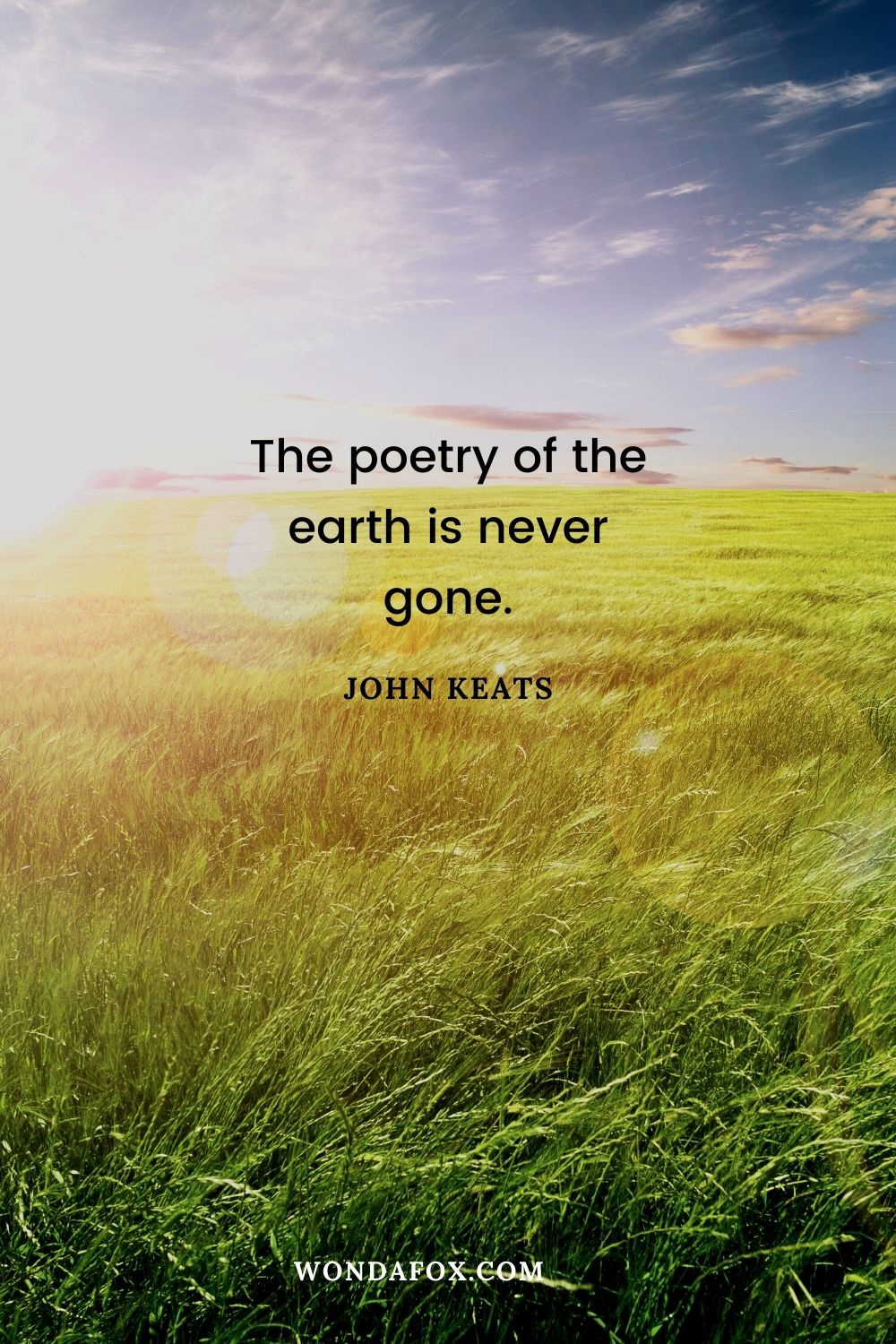 The poetry of the earth is never gone.”