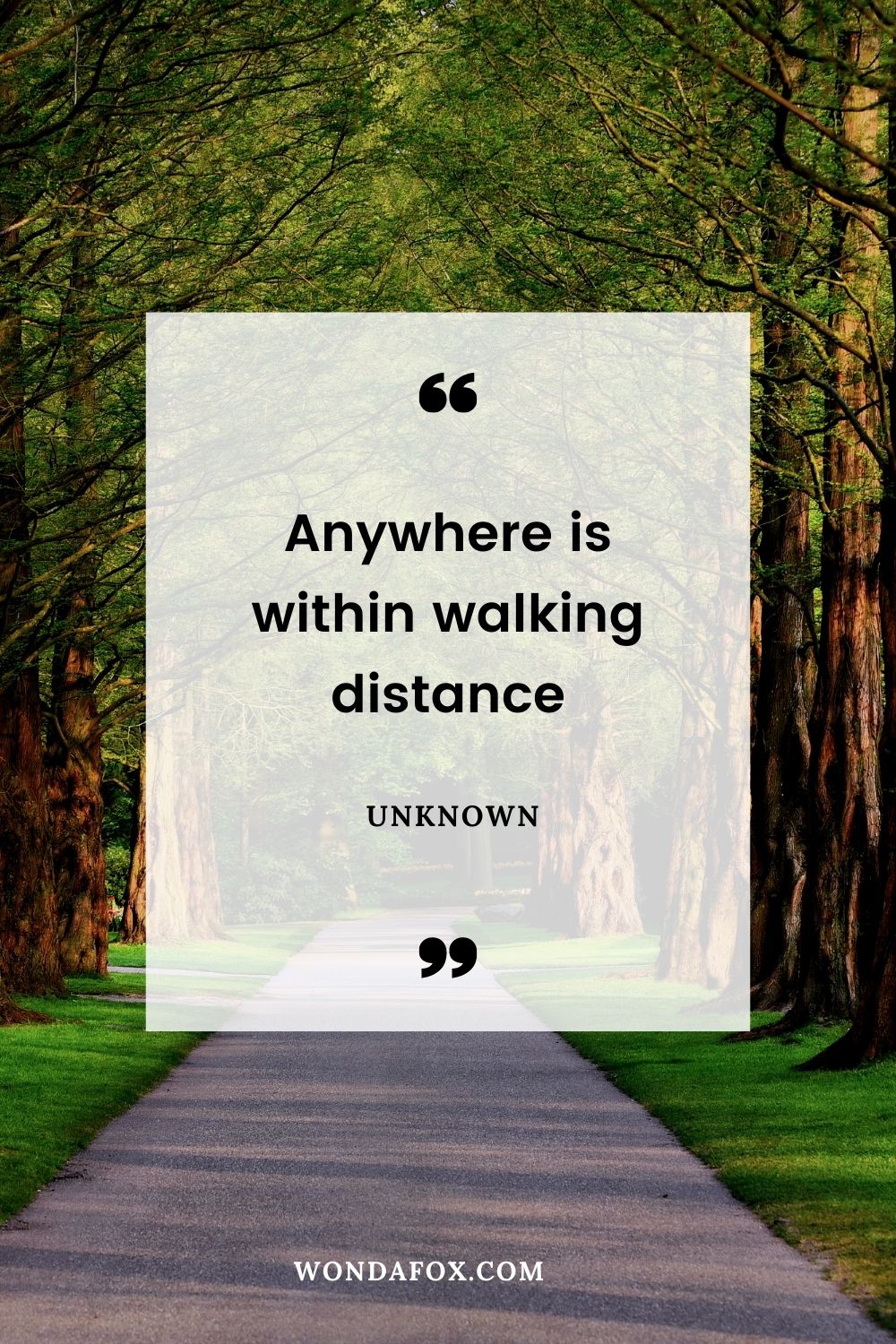Anywhere is within walking distance