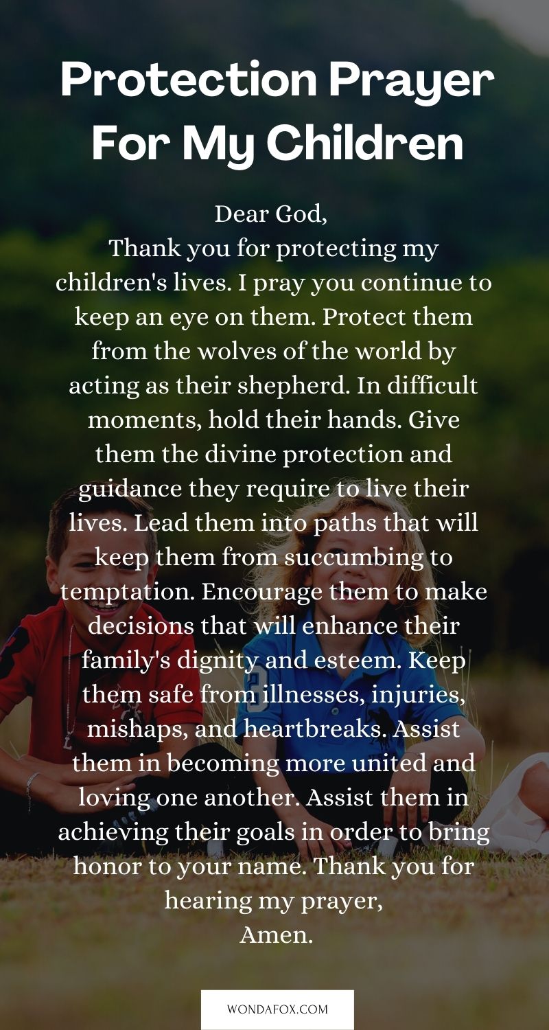 Protection prayer for my children