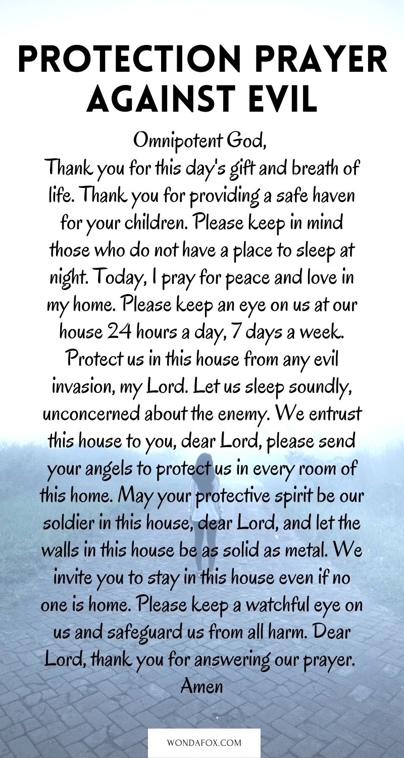 Protection prayer against evil