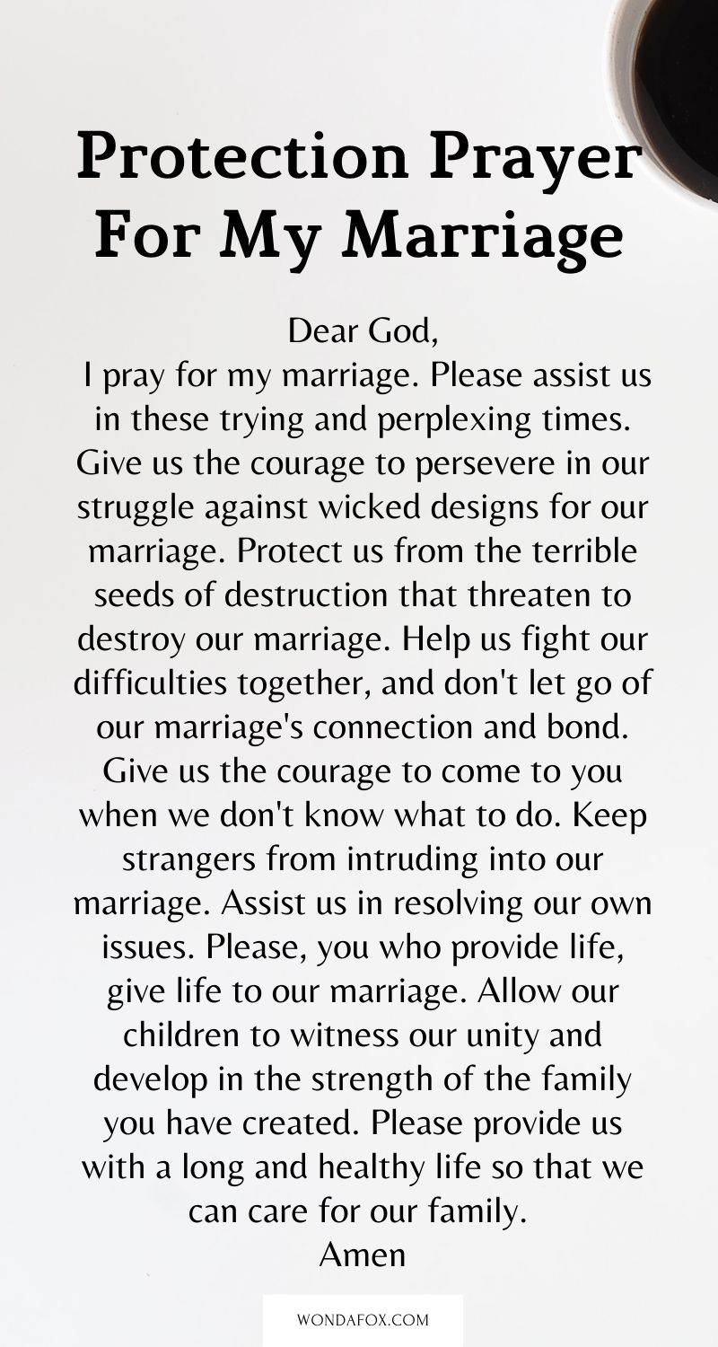 Protection prayer for my marriage