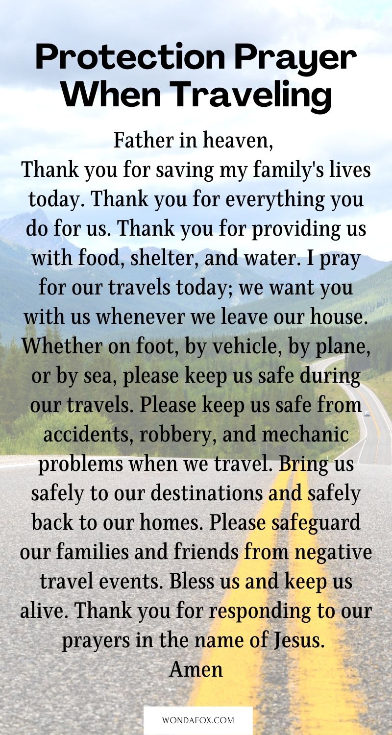 Protection prayer when traveling