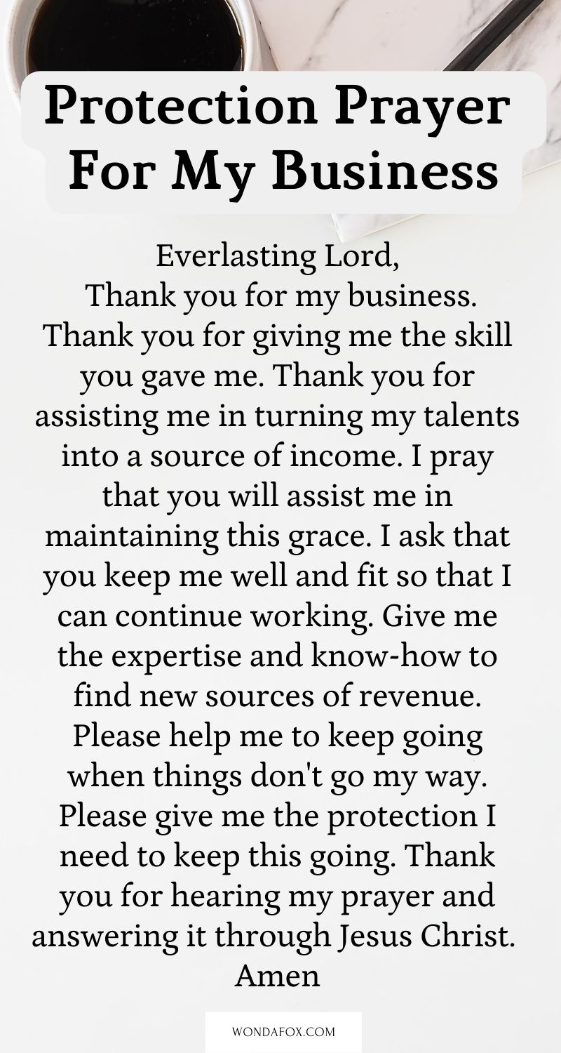 Protection prayer for my business