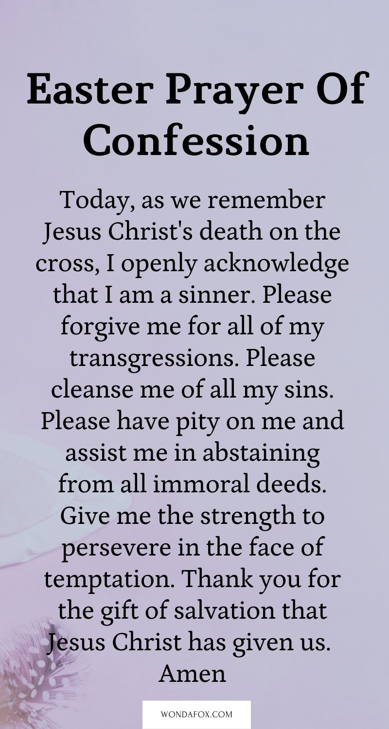 Easter prayer of confession