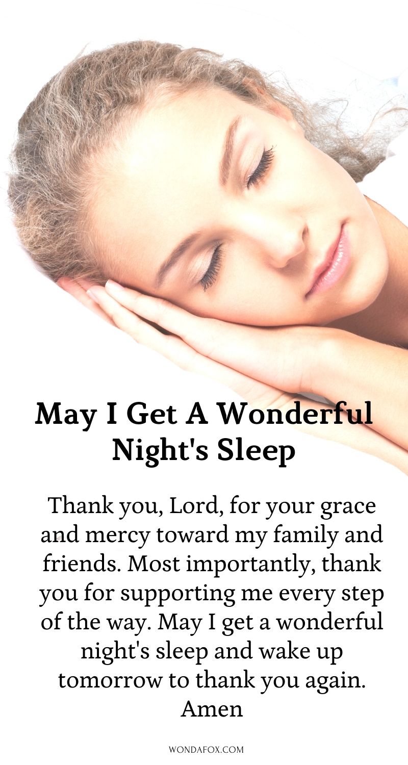 May I get a wonderful night's sleep - short night prayers