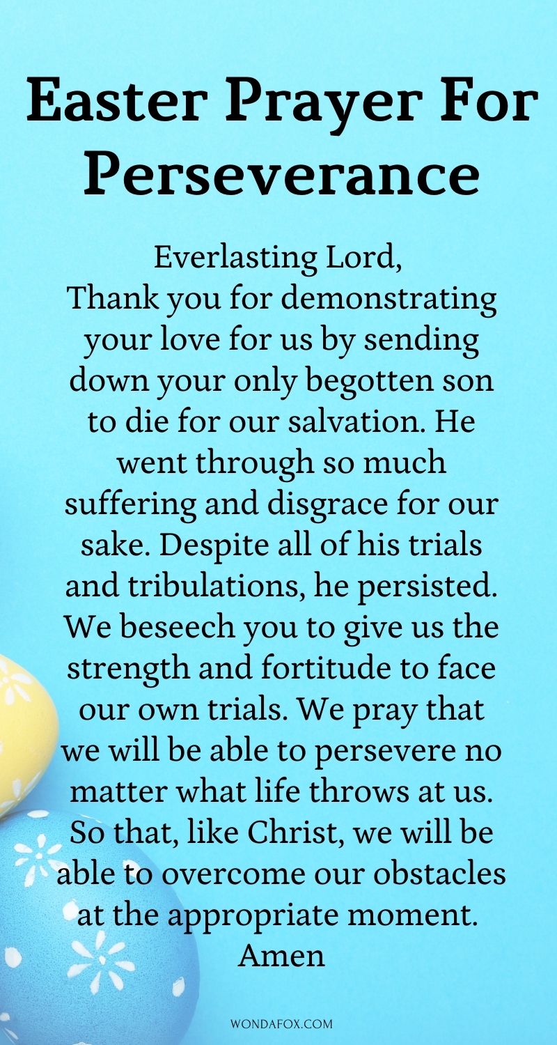 Easter prayer for perseverance