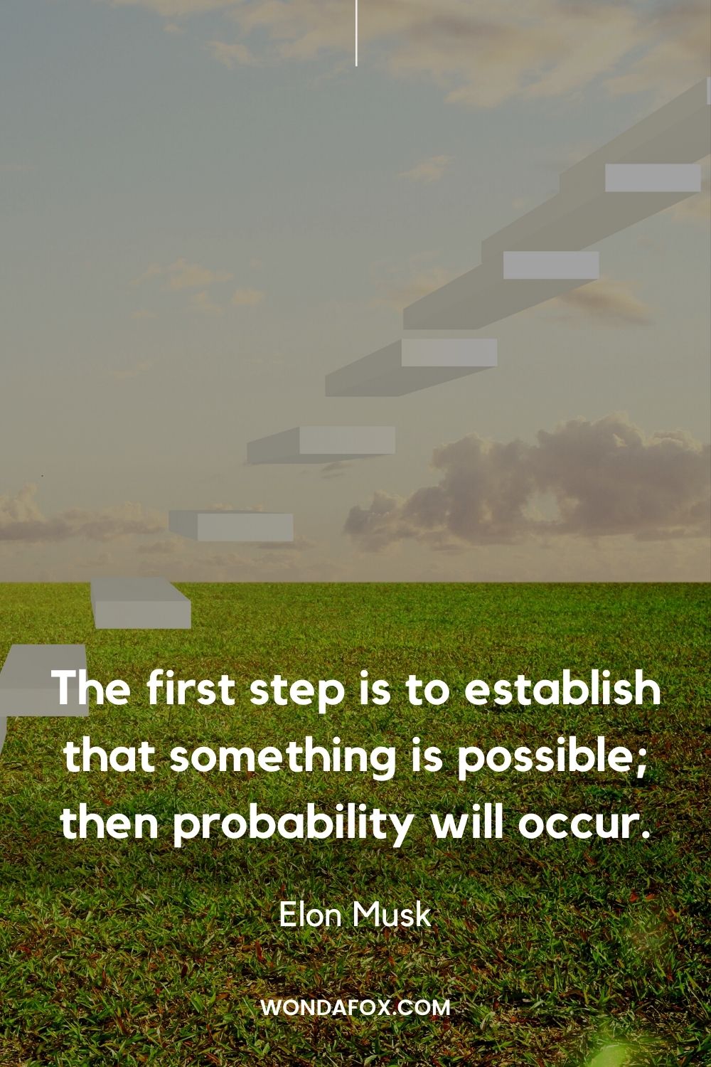 The first step is to establish that something is possible; then probability will occur.