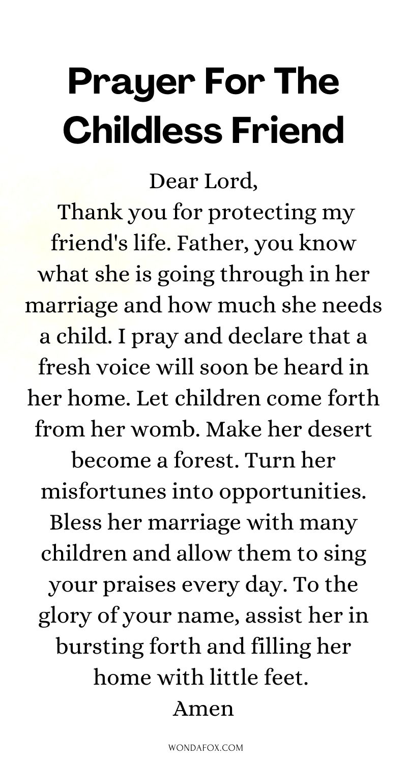 Prayer for the childless friend