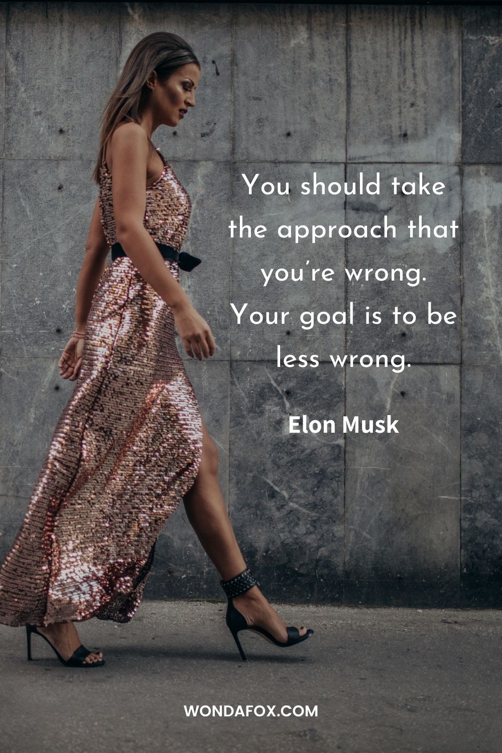 You should take the approach that you’re wrong. Your goal is to be less wrong. Elon Musk quotes