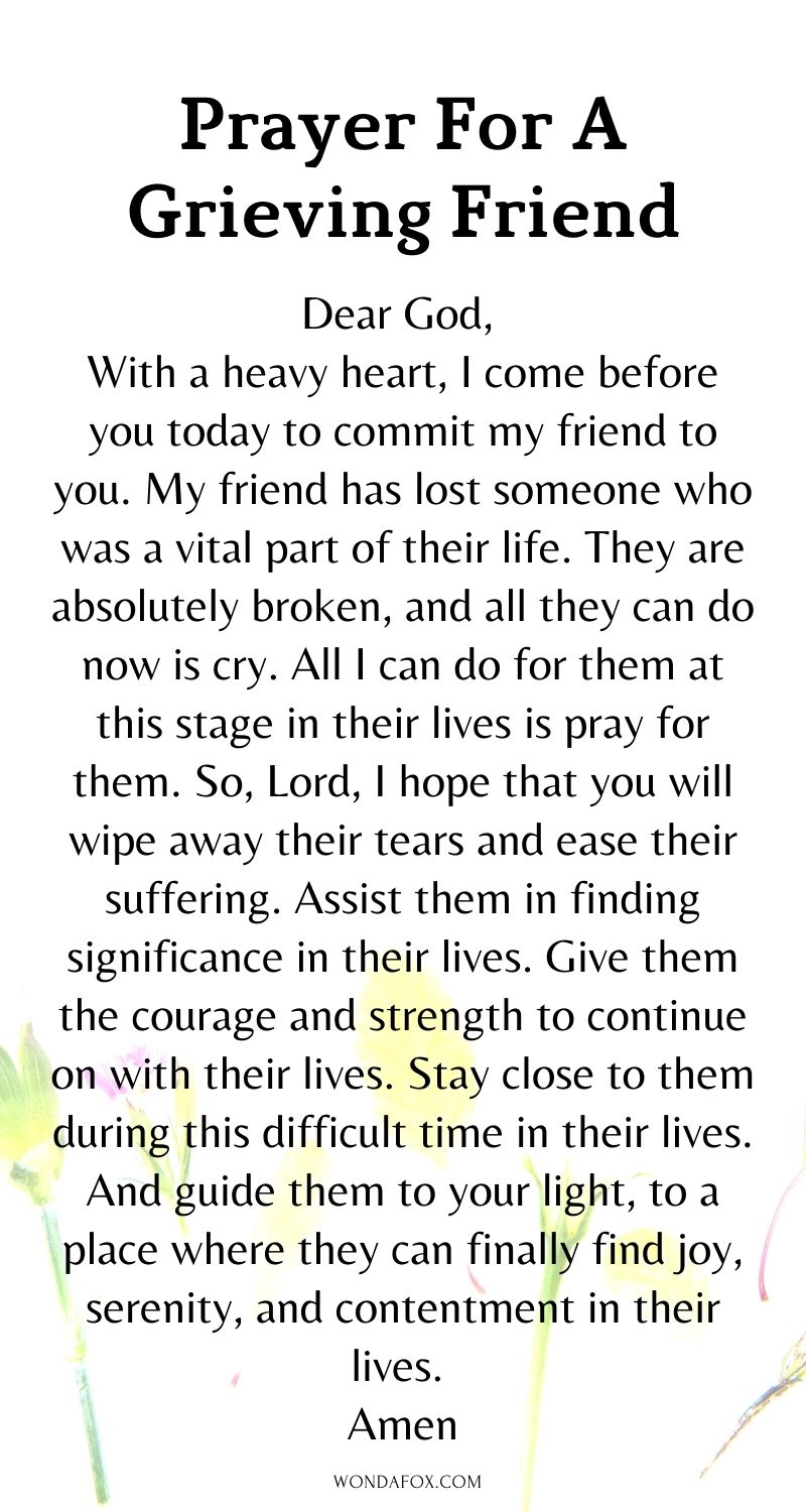 Prayer for a grieving friend