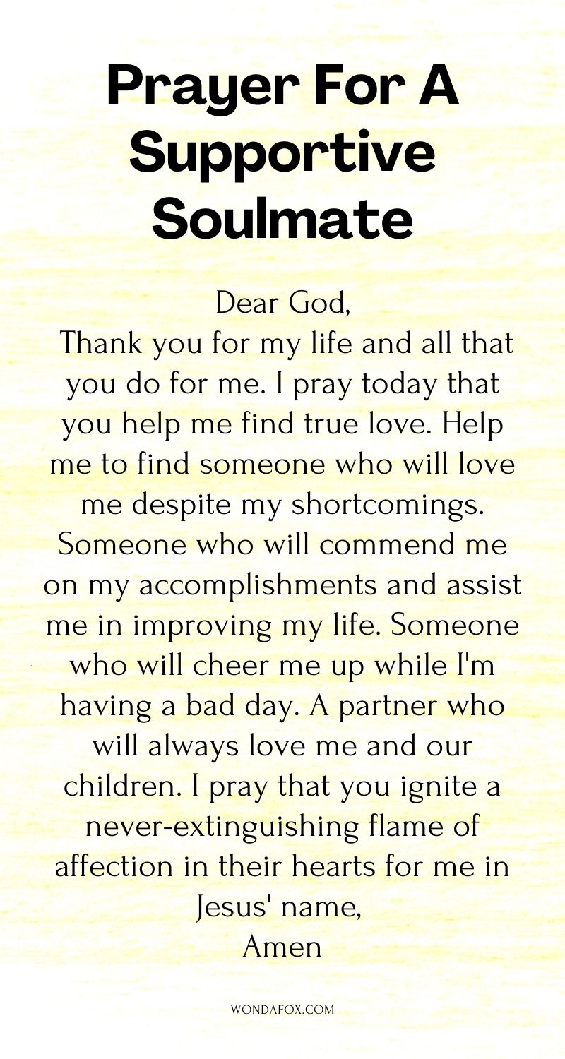 Prayer for a supportive soulmate