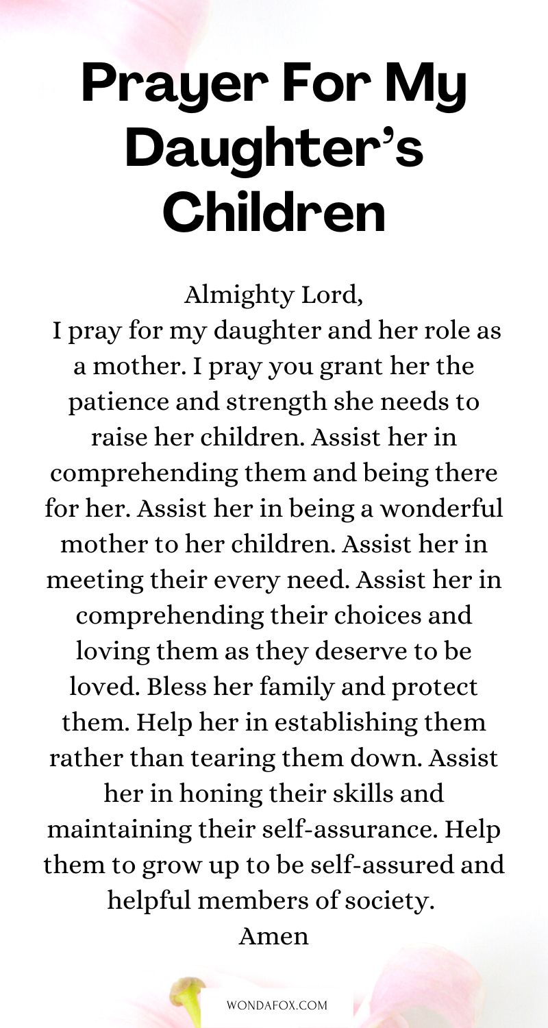 Prayer for my daughter’s children