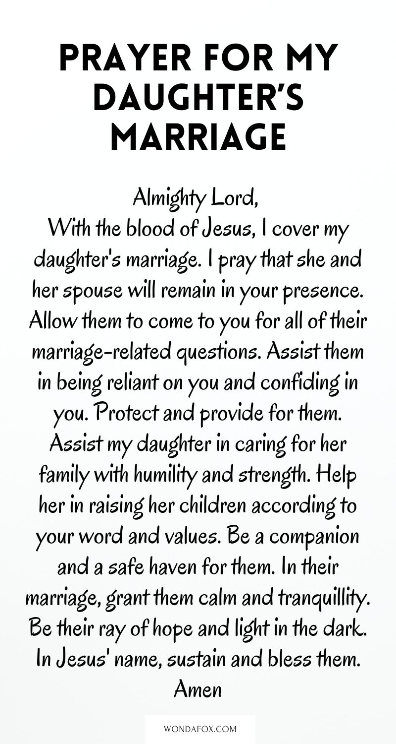 Prayer for my daughter’s marriage