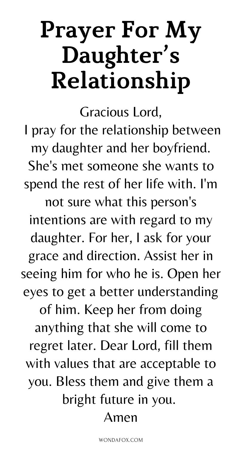 Prayer for my daughter’s relationship