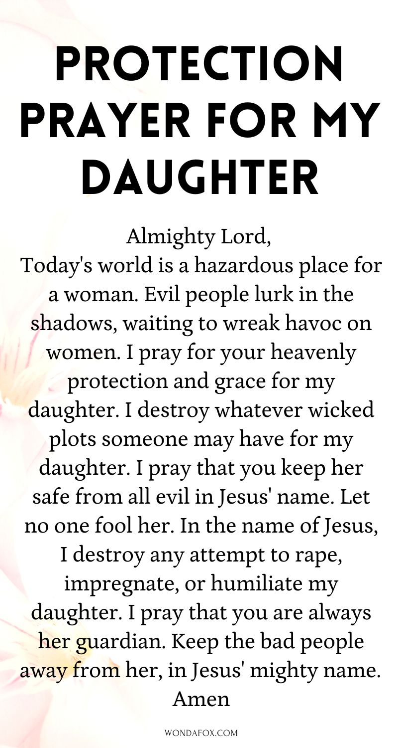 Protection prayer for my daughter