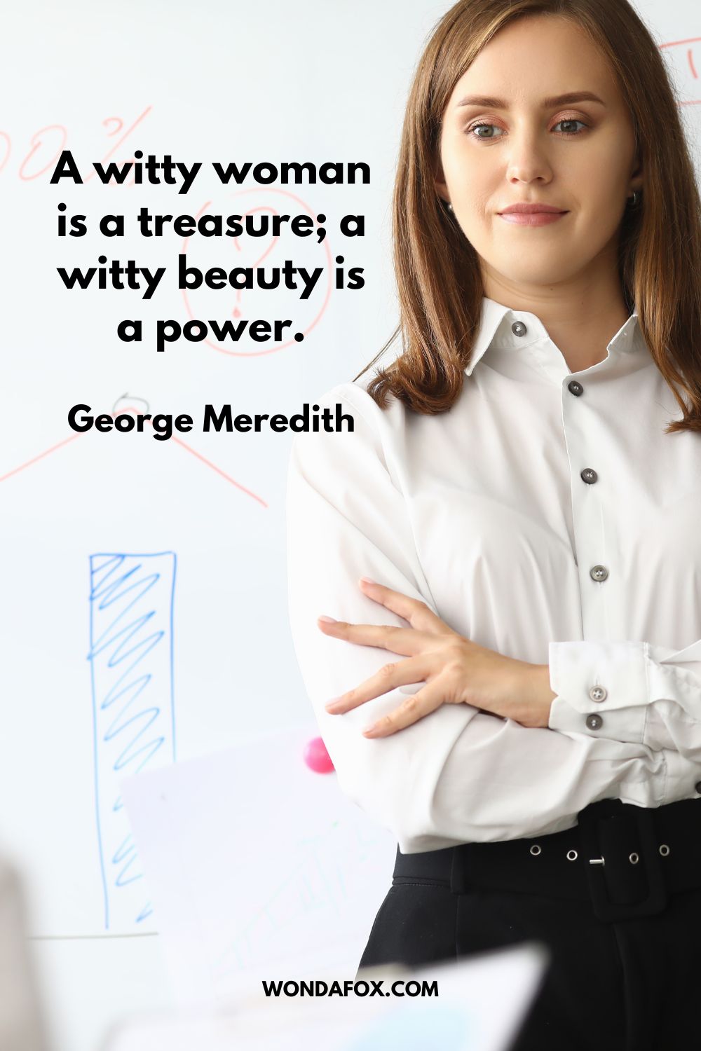 A witty woman is a treasure; a witty beauty is a power. George Meredith