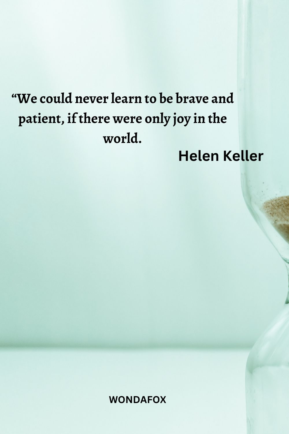 “We could never learn to be brave and patient, if there were only joy in the world.
Helen Keller