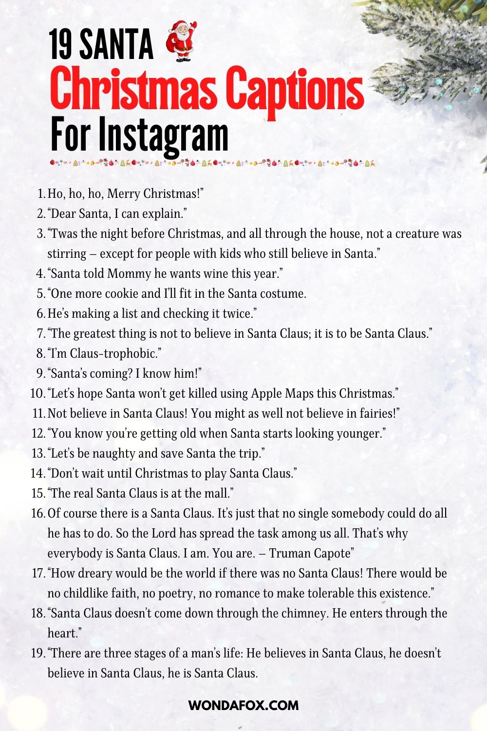 Santa Christmas Captions For Instagram
