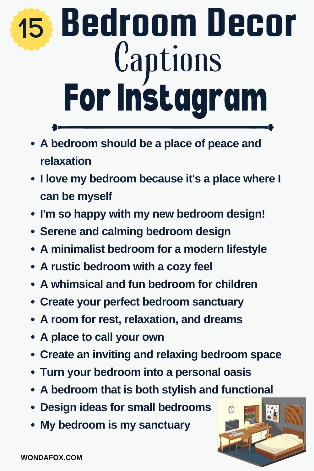 Bedroom Home Decor Captions For Instagram