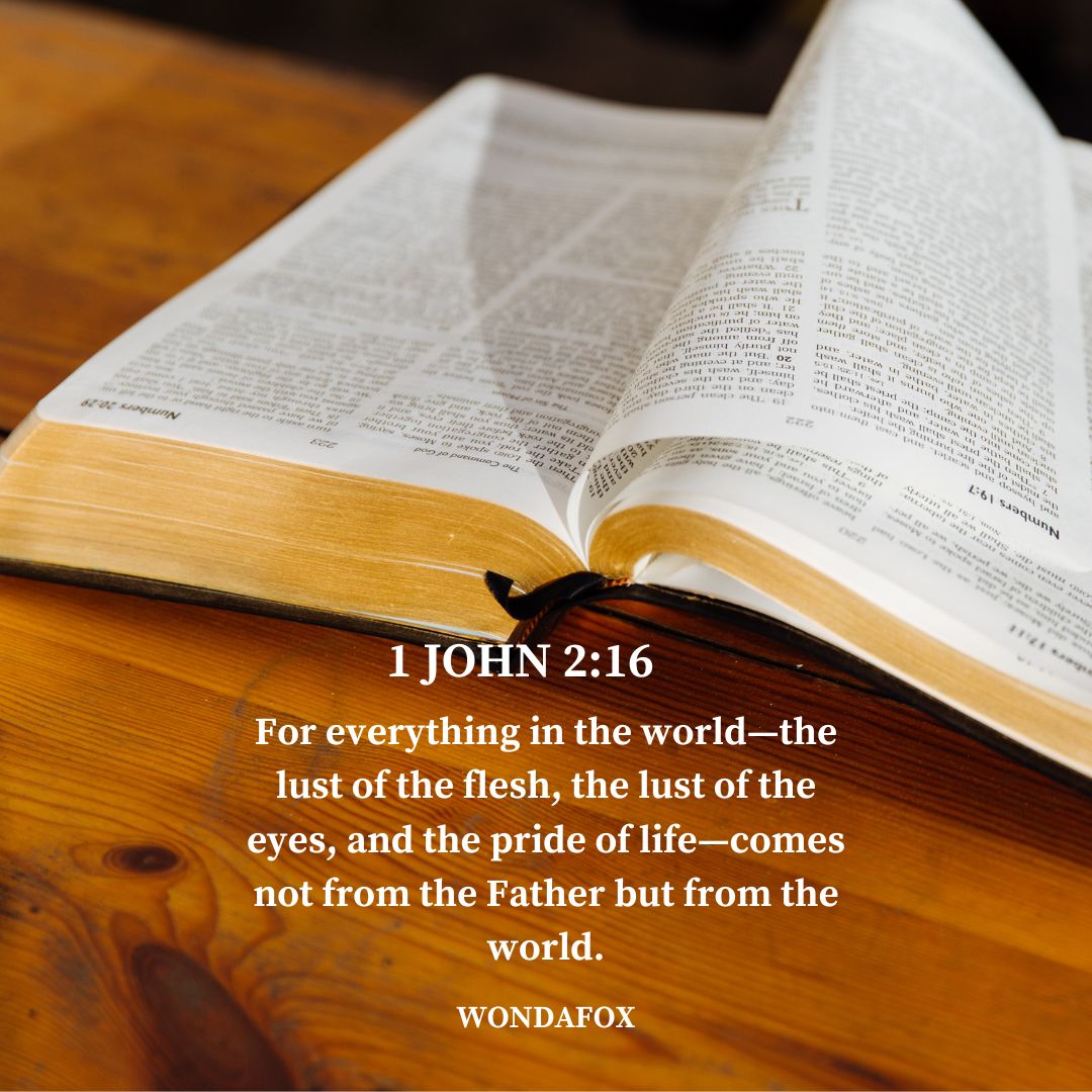 1 John 2:16
For everything in the world—the lust of the flesh, the lust of the eyes, and the pride of life—comes not from the Father but from the world.
