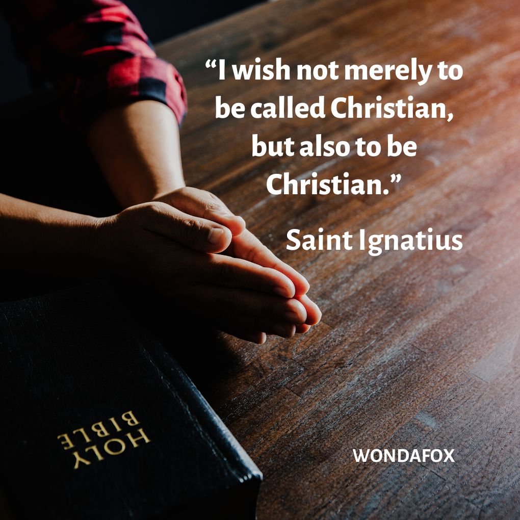 “I wish not merely to be called Christian, but also to be Christian.”
Saint Ignatius