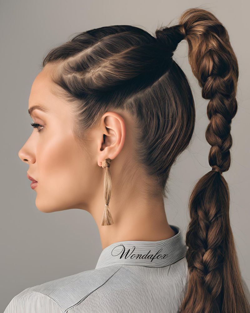 Ponytail hairstyle with braids