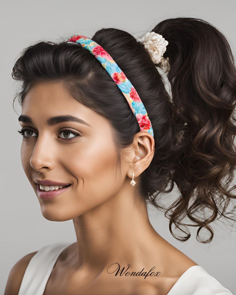 Ponytail styled with headband or headscarf